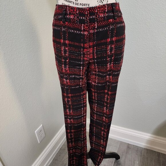 New York & Company Pants - New York and Company Red and Black Plaid Pants Size 8